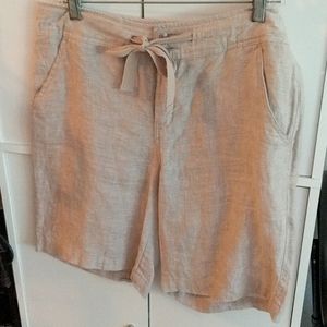 Jones & Co tan linen shorts